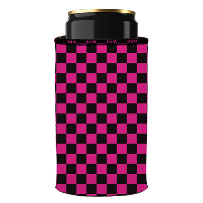 Pink Checkerboard Stubby Cooler 2-Pack - Standard