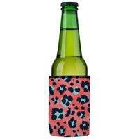 Coral Leopard Print Stubby Cooler 2-Pack - Standard