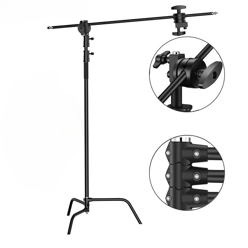 150-330cm Black Heavy Duty C-Stand Adjustable Light Stand Load 20KG Capacity