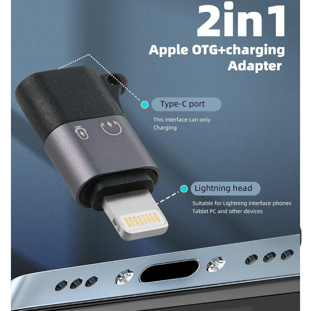 2-Pack USB-C to Lightning OTG Adapter | Fast Charging & Data Sync | Compatible with iPhone 7-14 Pro Max, Headphones, Flash Drive, Mouse & More