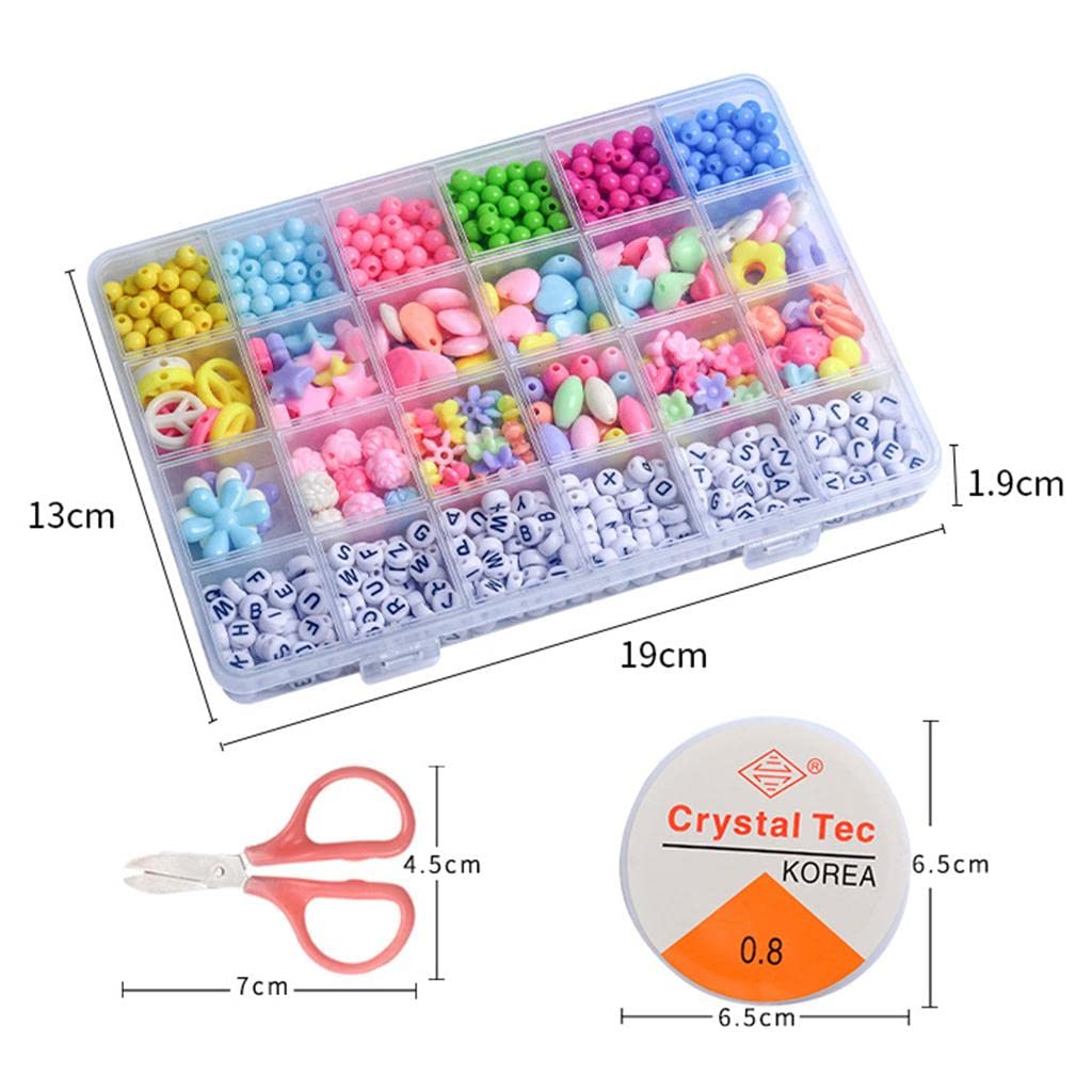 950pcs 24Grid Cute Candy Colors Acrylic Beads with Alphabet Beads For DIY Jewelry Making Kit