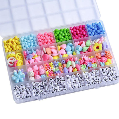 950pcs 24Grid Cute Candy Colors Acrylic Beads with Alphabet Beads For DIY Jewelry Making Kit