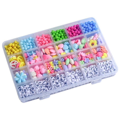 950pcs 24Grid Cute Candy Colors Acrylic Beads with Alphabet Beads For DIY Jewelry Making Kit