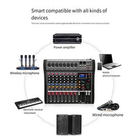Hridz CT-80S 8-Channel Audio Mixer with Bluetooth & 48V Phantom Power