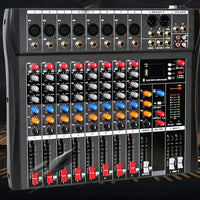 Hridz CT-80S 8-Channel Audio Mixer with Bluetooth & 48V Phantom Power