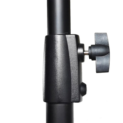 Hridz 2.8m Stainless Steel Light Stand Black Colour Heavy Duty with 1/4" to 3/8" Spigot