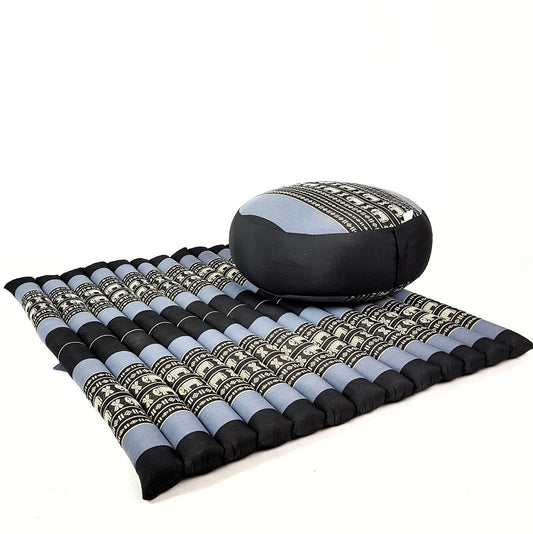 Zafu & Zabuton Meditation Set Blue/Elephant