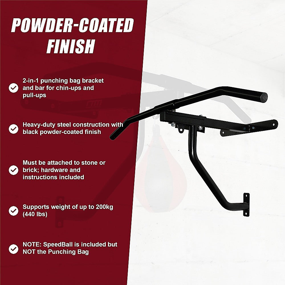 Wall Chin Up & Pull Up Bar with Punching Bag and Speedball Station Combo