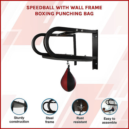 Speedball with Wall Frame – Boxing Punching Bag Training Set for Home Gym