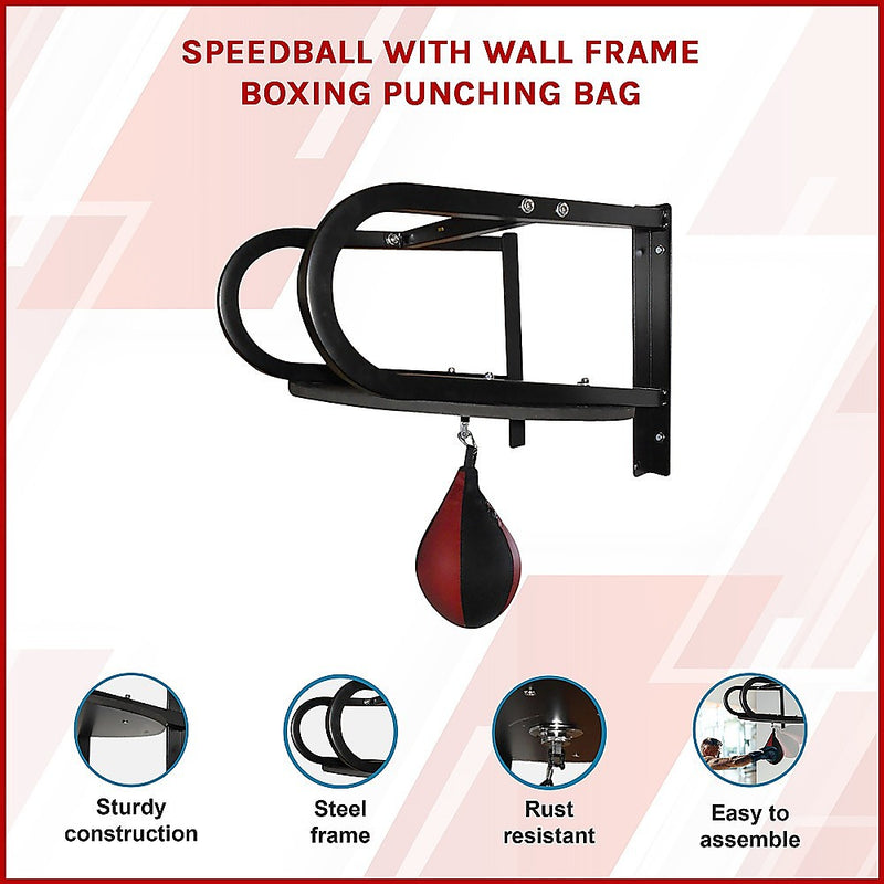 Speedball with Wall Frame – Boxing Punching Bag Training Set for Home Gym