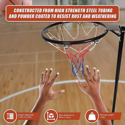 Netball Ring with Stand Portable Pole Height Adjustable