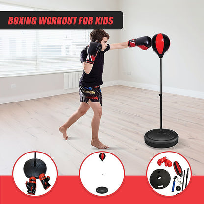Kids Boxing Punching Bag Set – Children’s Training Gloves & Fitness Stand