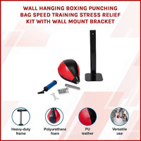 Wall Hanging Boxing Punching Bag Speed Training Stress Relief Kit with Wall Mount Bracket