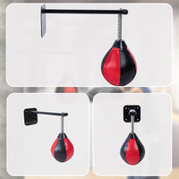 Wall Hanging Boxing Punching Bag Speed Training Stress Relief Kit with Wall Mount Bracket