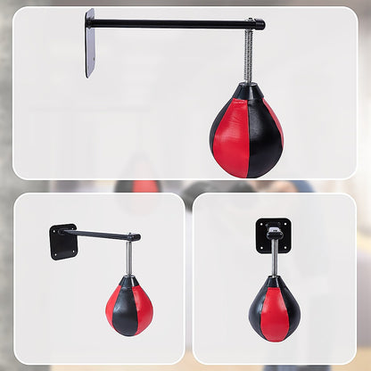 Wall Hanging Boxing Punching Bag Speed Training Stress Relief Kit with Wall Mount Bracket