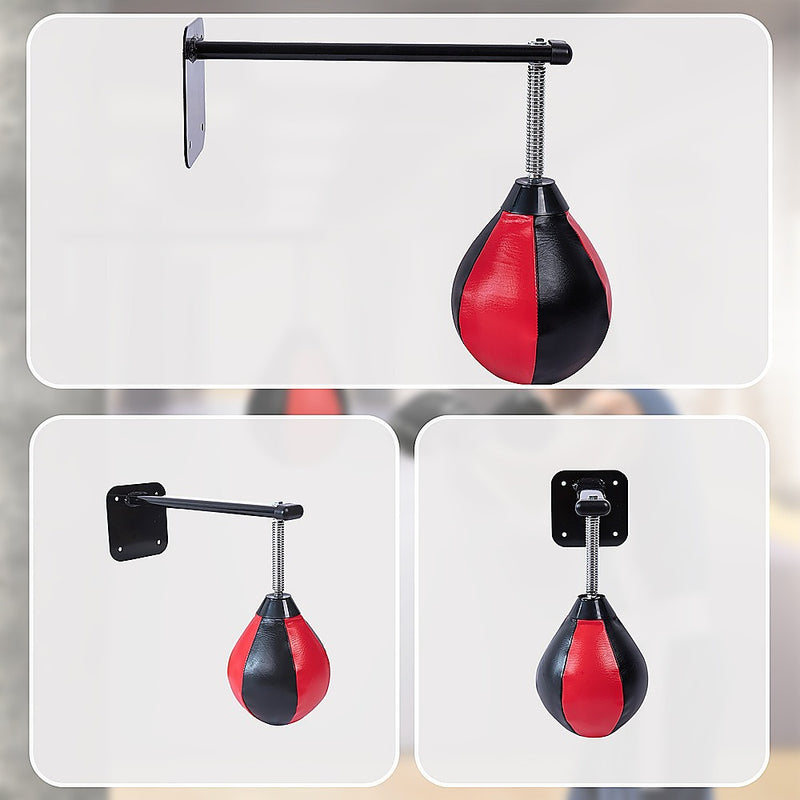 Wall Hanging Boxing Punching Bag Speed Training Stress Relief Kit with Wall Mount Bracket