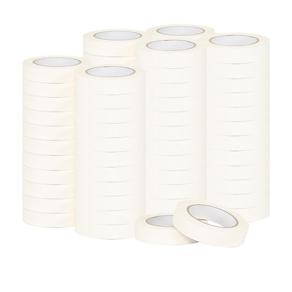 72 x White Masking Tape Rolls – 24mm x 50m Painters Adhesive Tape for Painting