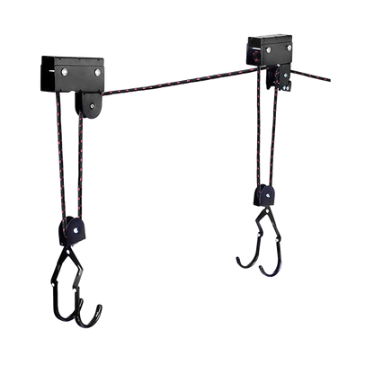 Heavy Duty Bike Hoist Pulley Lift – Garage Ceiling Bicycle Storage Rack w/ Lock