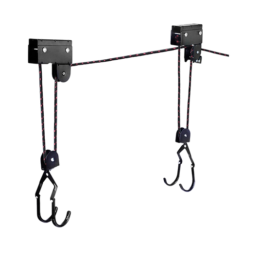 Heavy Duty Bike Hoist Pulley Lift – Garage Ceiling Bicycle Storage Rack w/ Lock