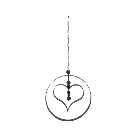 Hanging Serenity Circle w Heart 125cm
