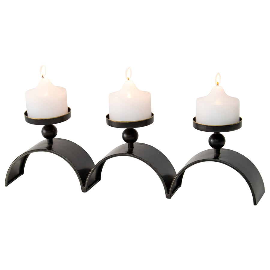 Elementals Three Arch Pillar Candle Holder 48cm