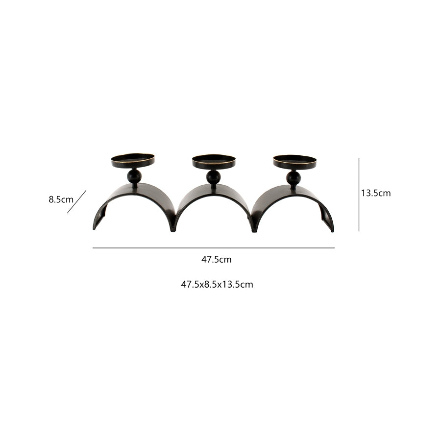 Elementals Three Arch Pillar Candle Holder 48cm