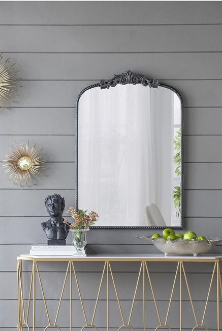 Baroque Tall Black Wall Mirror 91cm