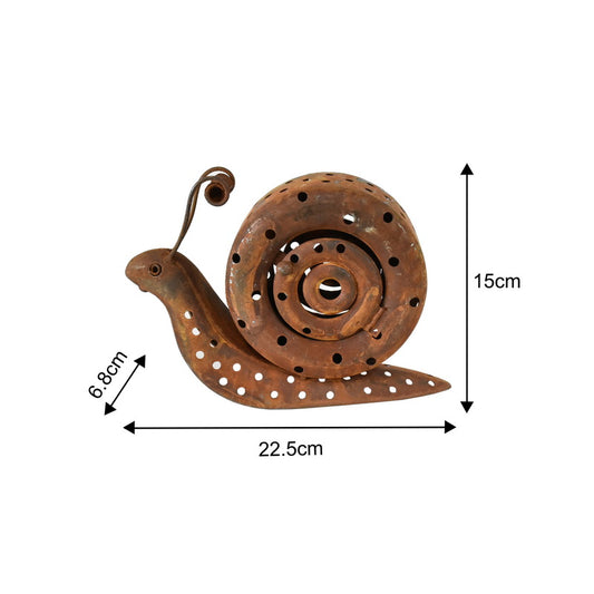 Rust Snail Candle Holder 22cm