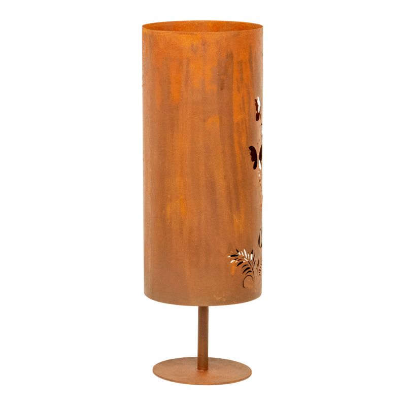 Rust Round Pillar Candle Holder 26cm