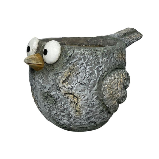 Curious Bird Planter W  Hole & Plug 41x24cm