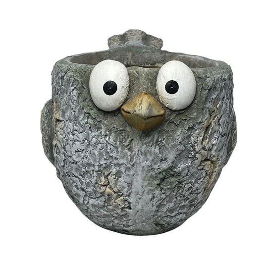 Curious Bird Planter W  Hole & Plug 41x24cm