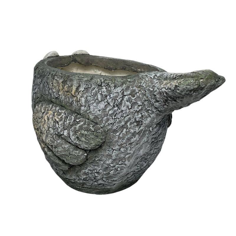 Curious Bird Planter W  Hole & Plug 41x24cm