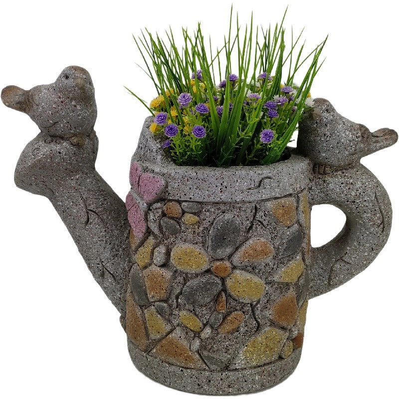 Watering Can / Birds Planter w Hole + Plug 34cm