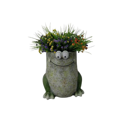 Quirky Frog Planter w Hole + Plug 26cm