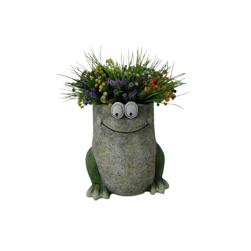Quirky Frog Planter w Hole + Plug 26cm