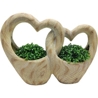 Double Heart Planter w Hole + Plug 49cm