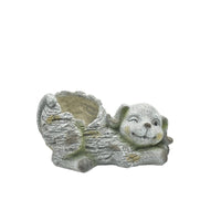Winking Dog Planter w Hole + Plug 36cm