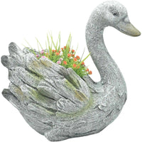 Elegant Swan Planter w Hole + Plug 34cm