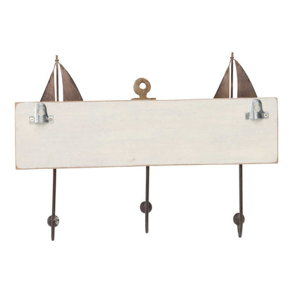 Boat & Anchor 3 Hook Wall Hanging 28x4cm