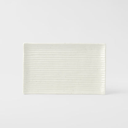 Sushi Plate 24cm White Contour Glaze