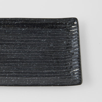 Sashimi Plate 33cm Black Contour Glaze