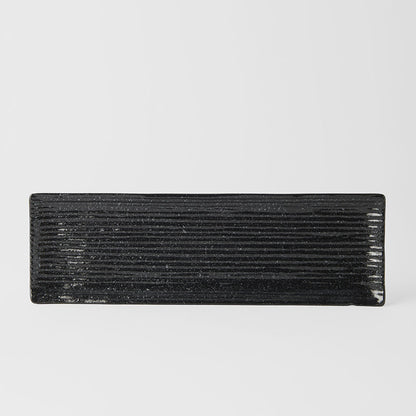 Sashimi Plate 33cm Black Contour Glaze