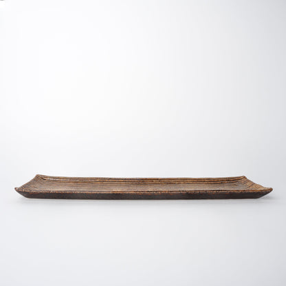 Sashimi Plate 33.2cm Amber Contour Glaze