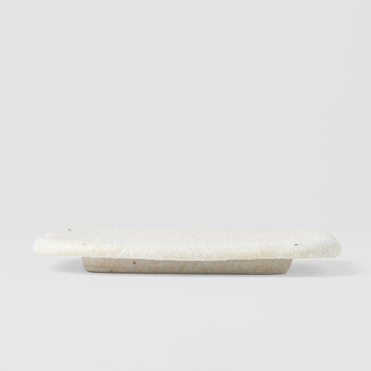Plate Rectangular 16cm Shell White Glaze