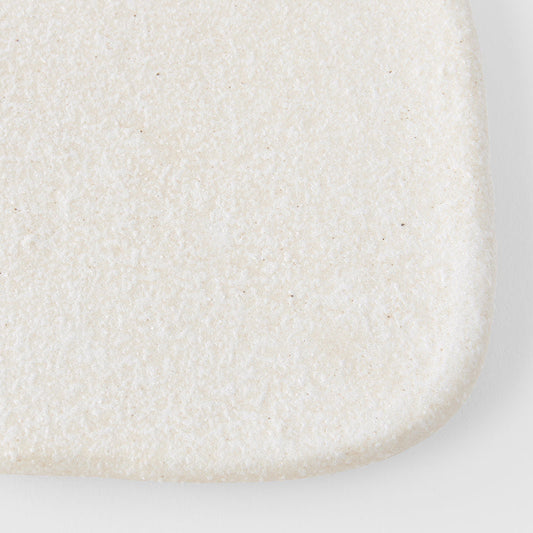 Plate Square 19cm Shell White Glaze
