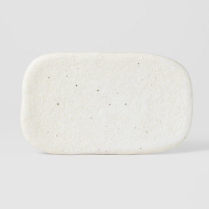 Plate Rectangular 22cm Shell White Glaze