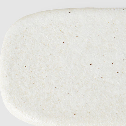 Plate Rectangular 22cm Shell White Glaze