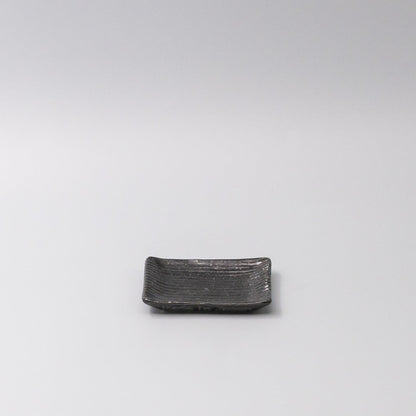 Sauce Dish 10cm Mamezara Black Contour Glaze