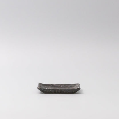 Sauce Dish 10cm Mamezara Black Contour Glaze