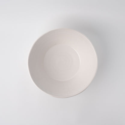 Bowl 21cm Shinogi White Wash Glaze